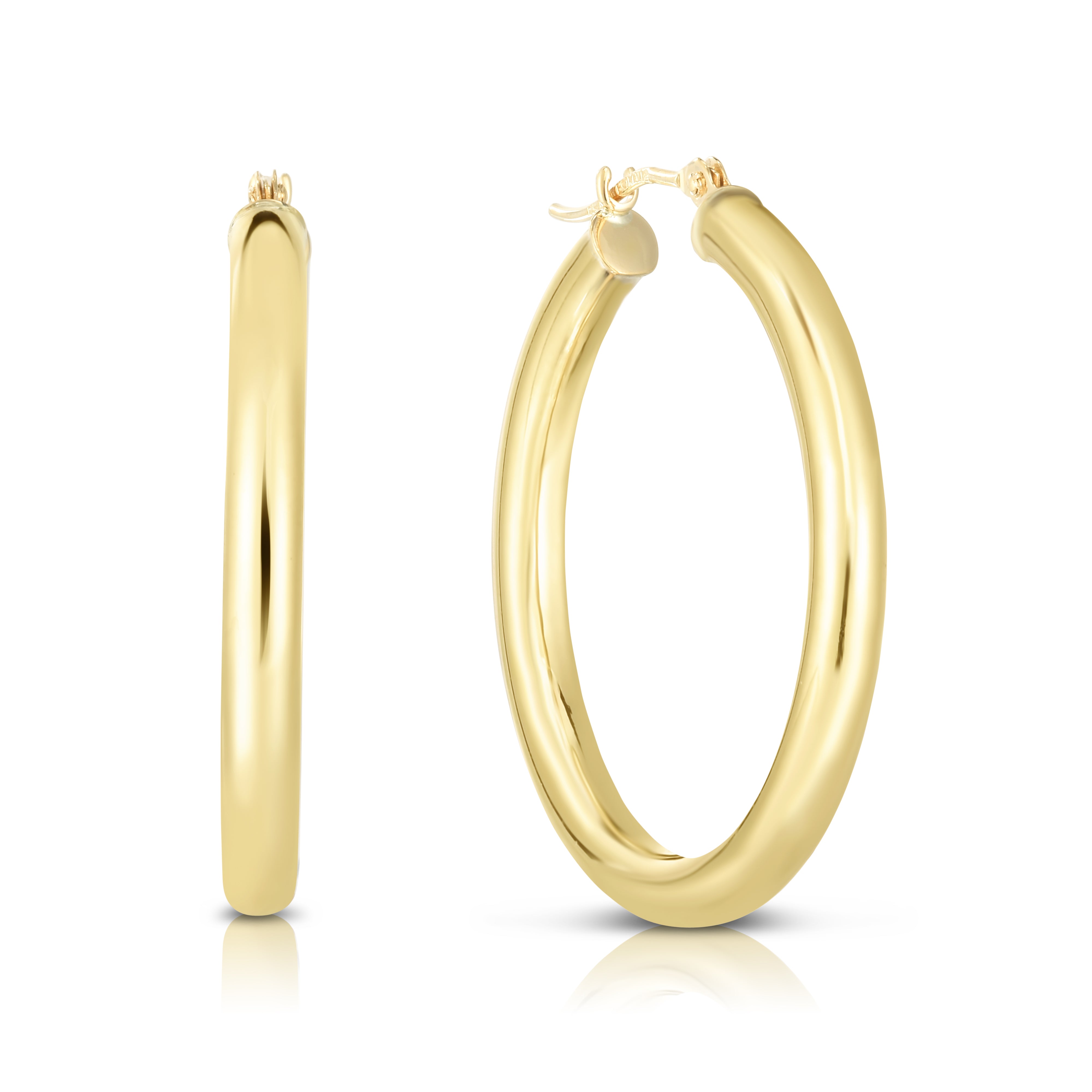 10K Yellow Gold 3X30Mm Hoop Earring