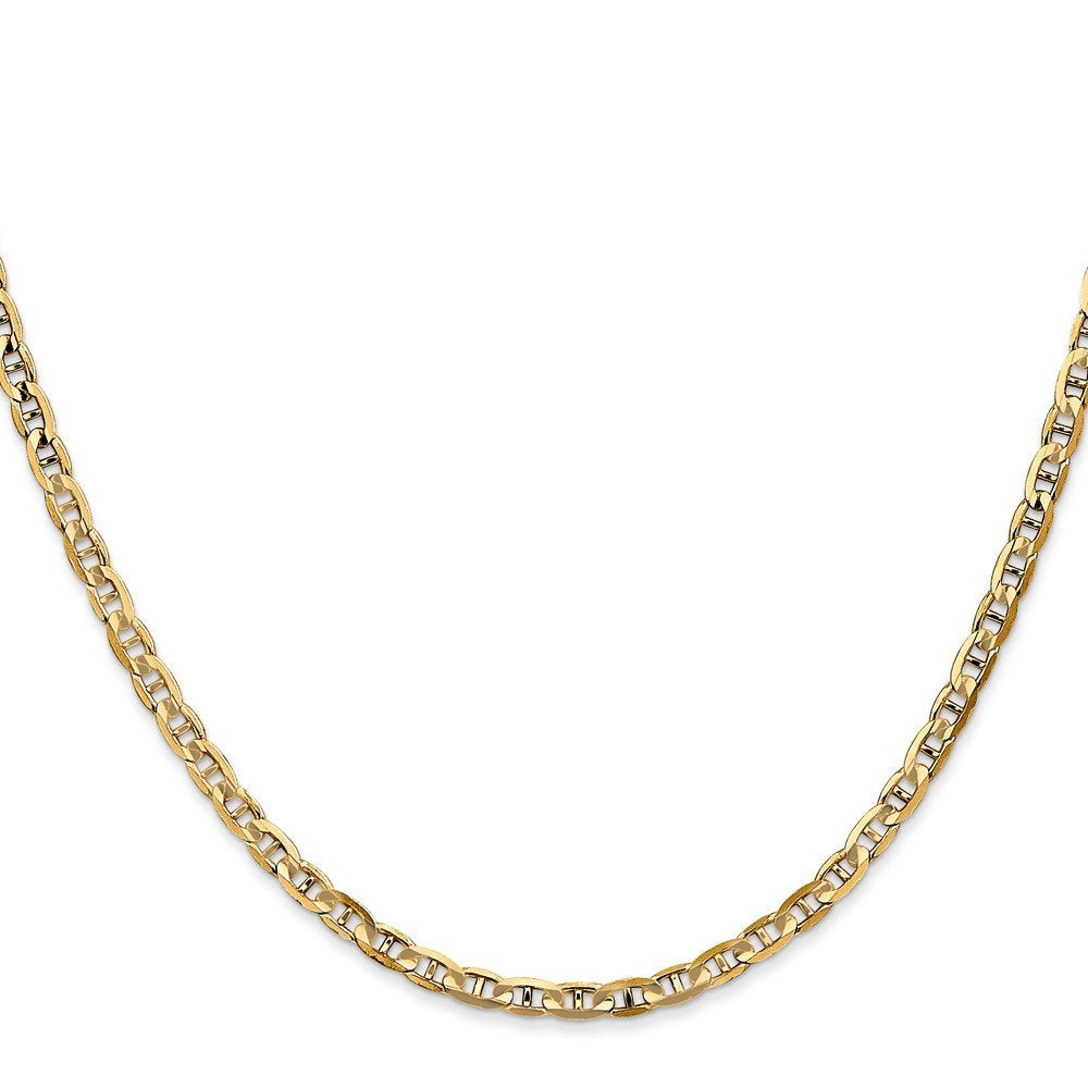 14K 20 Inch 3Mm Concave Anchor With Lobster Clasp Chain