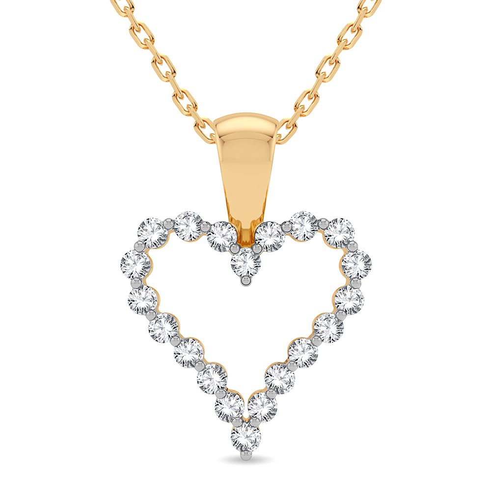 14K Yellow Gold Elegant 0.25Ct Diamond Pendant