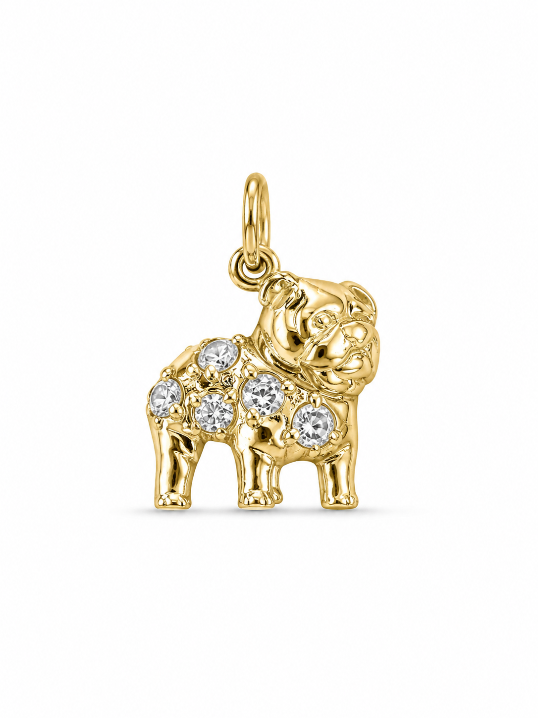 10KT Bulldog Cubic Zirconium Yellow Gold Pendant [A2B3]