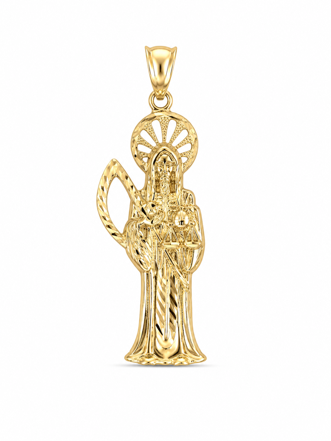 14KT Grim Reaper Yellow Gold Pendant [A10B1]