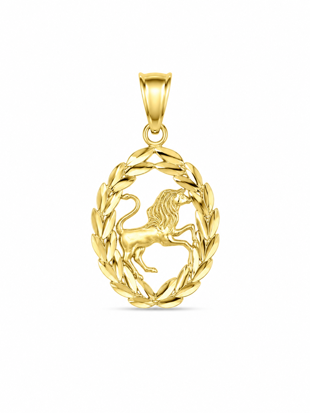 14KT Leo Charm Yellow Gold Pendant [A1B4]