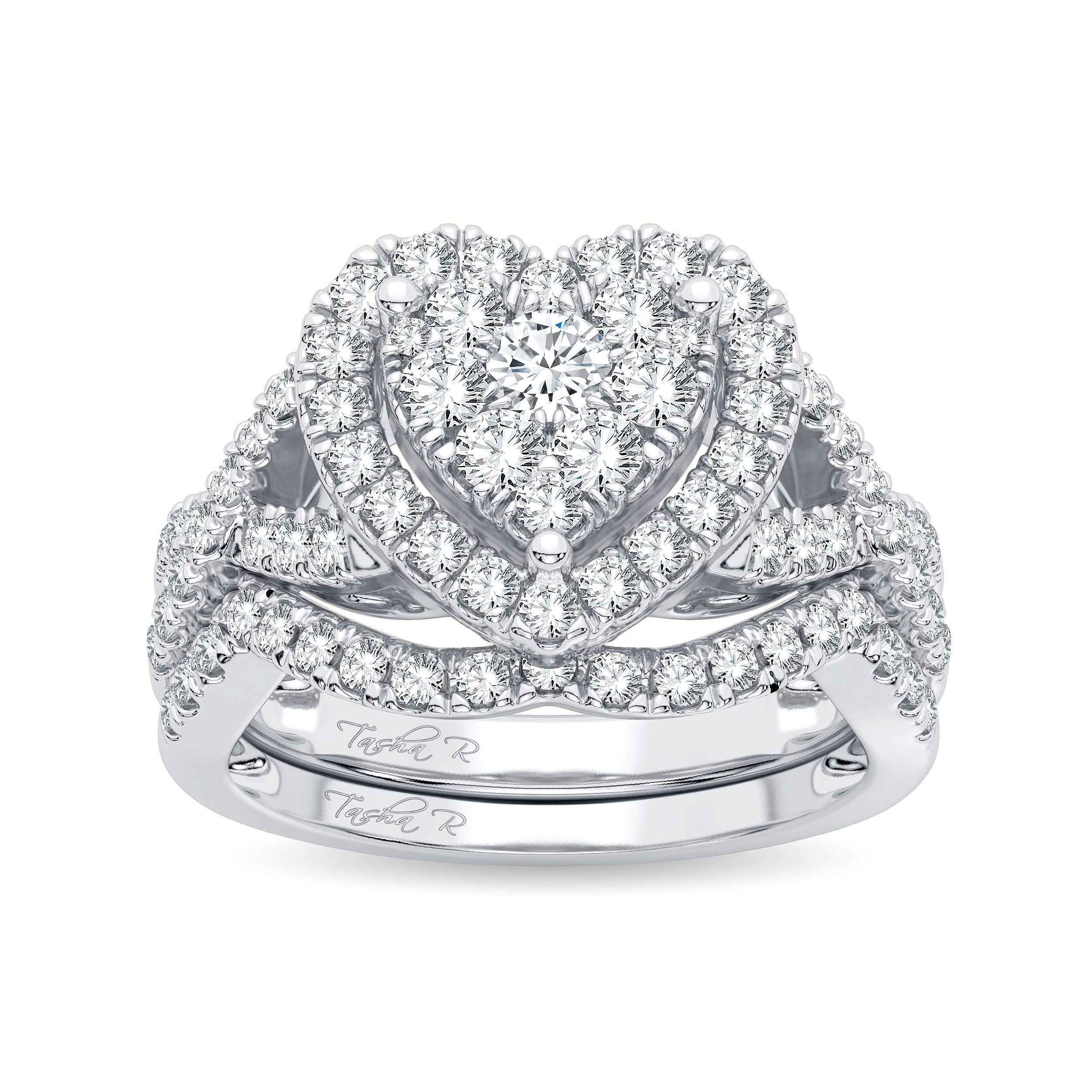 14K White Gold Elegant 1.00Ct Diamond Bridal Ring