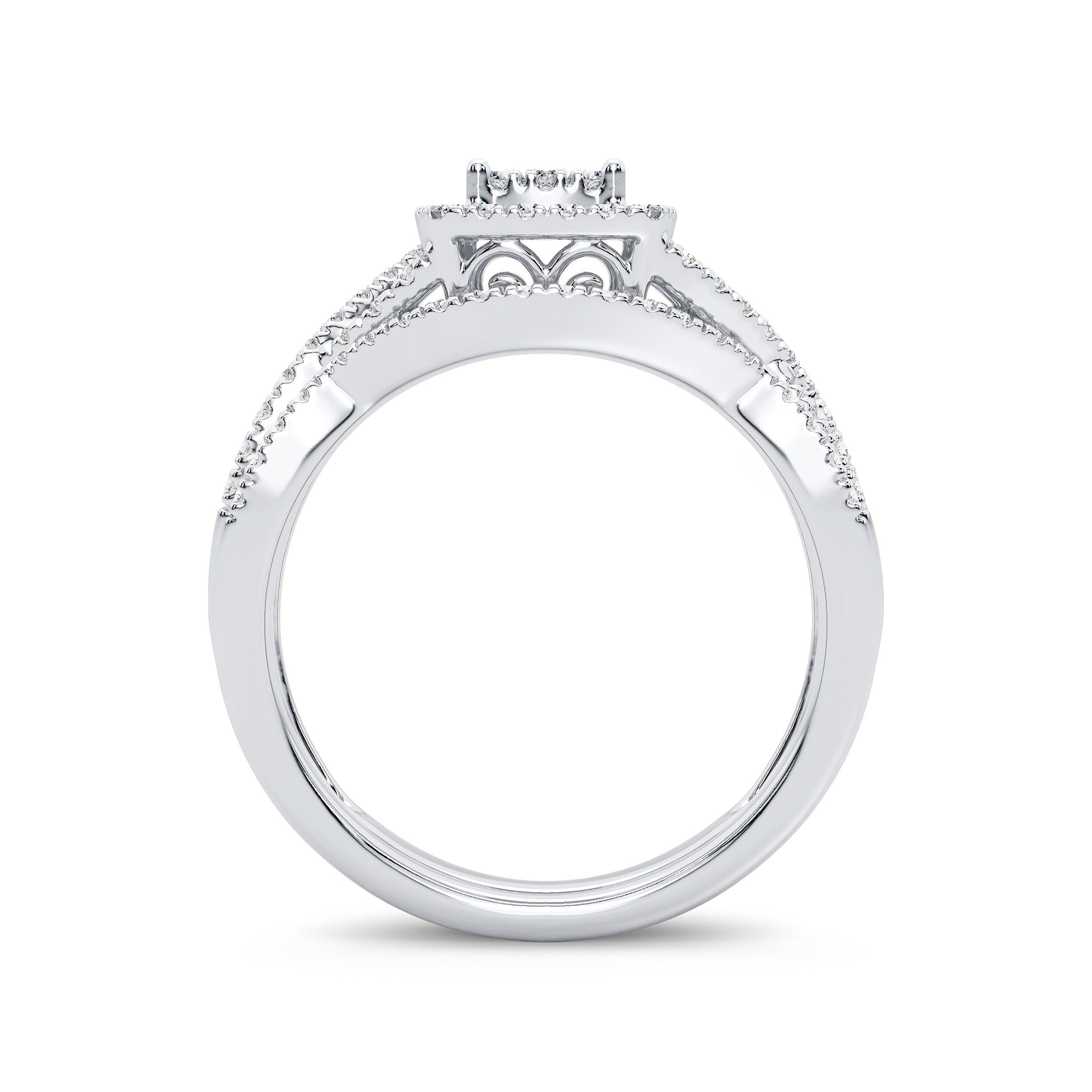 14K White Gold Gorgeous 0.50Ct Diamond Bridal Ring