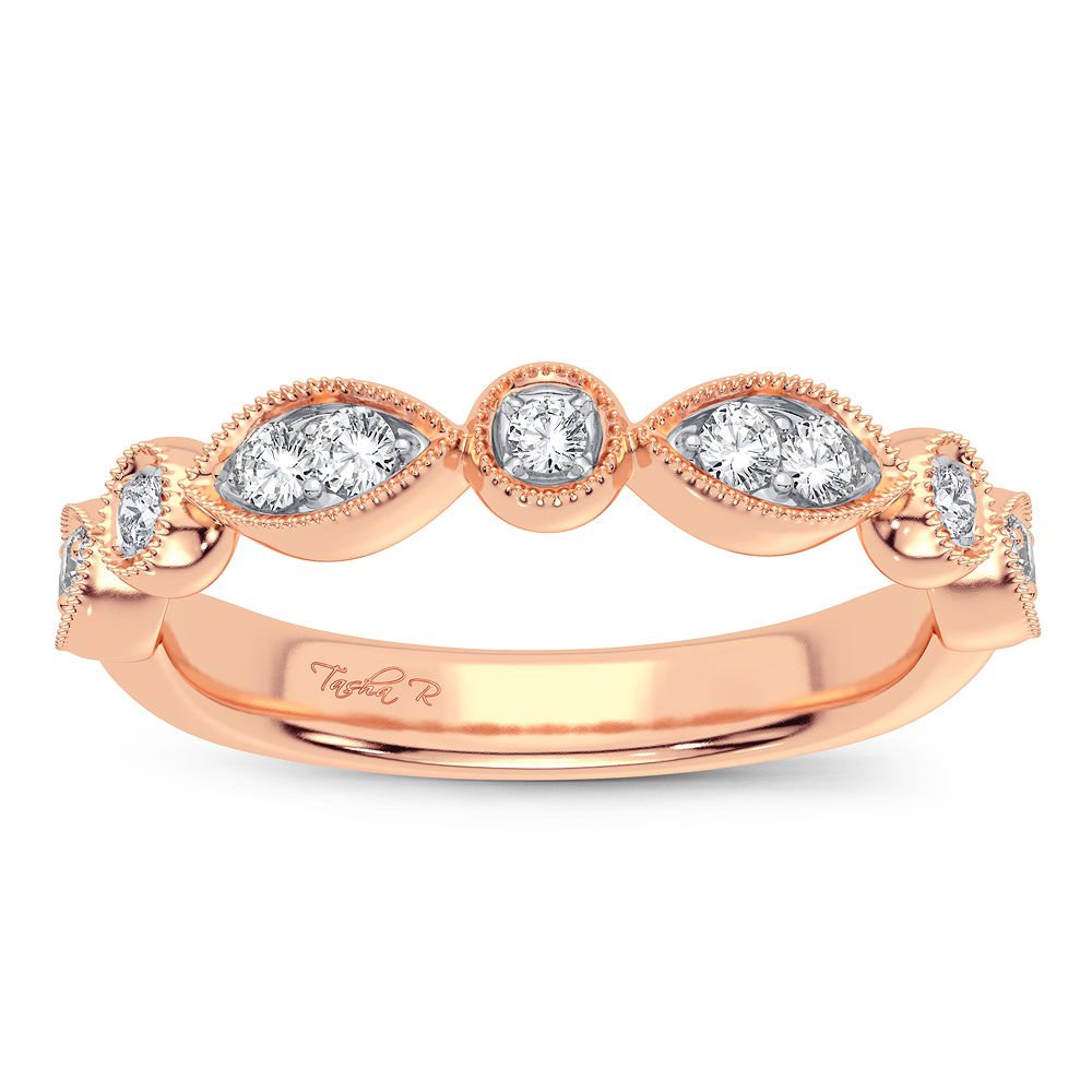 14K Rose Gold Beautiful 0.17Ct Diamond Band