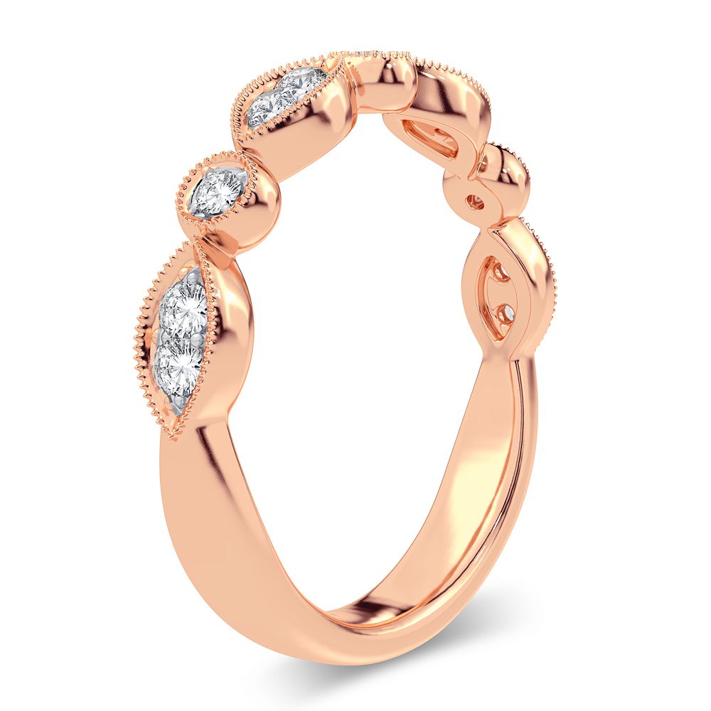 14K Rose Gold Beautiful 0.17Ct Diamond Band