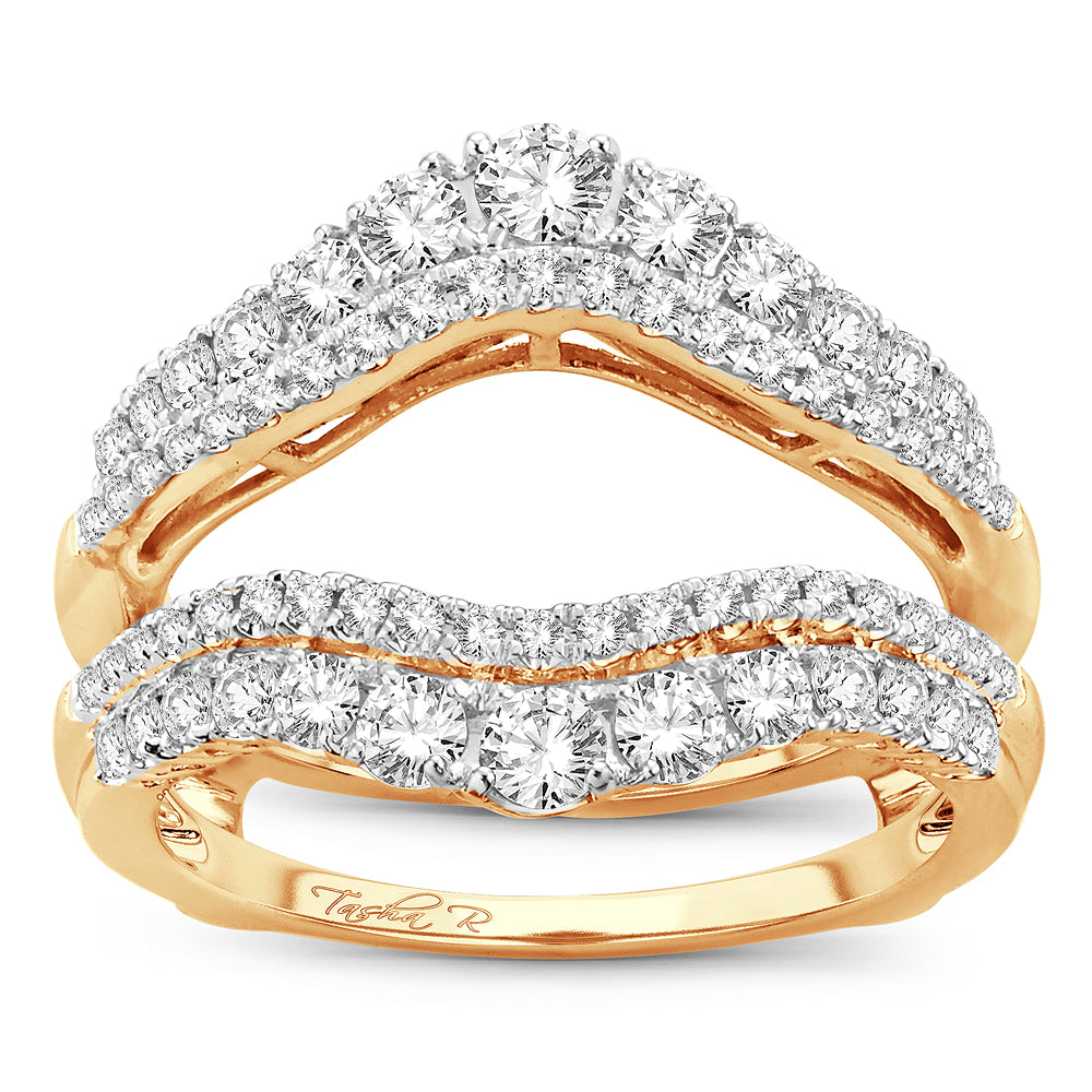 14K Yellow Gold Gorgeous 1.00Ct Diamond Ring Guard