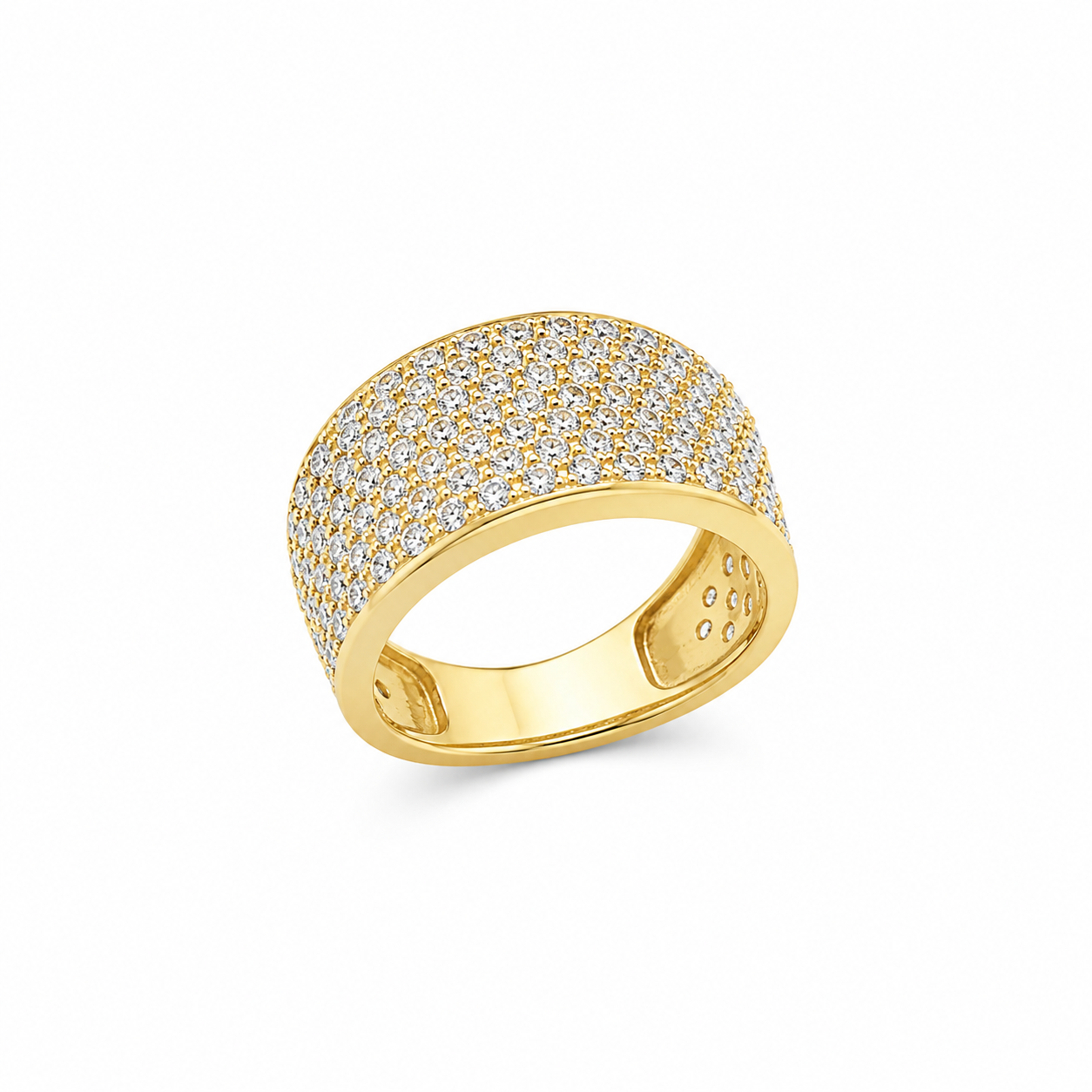 10KT Cubic Zirconium Band Yellow Gold Ring [A4B5]