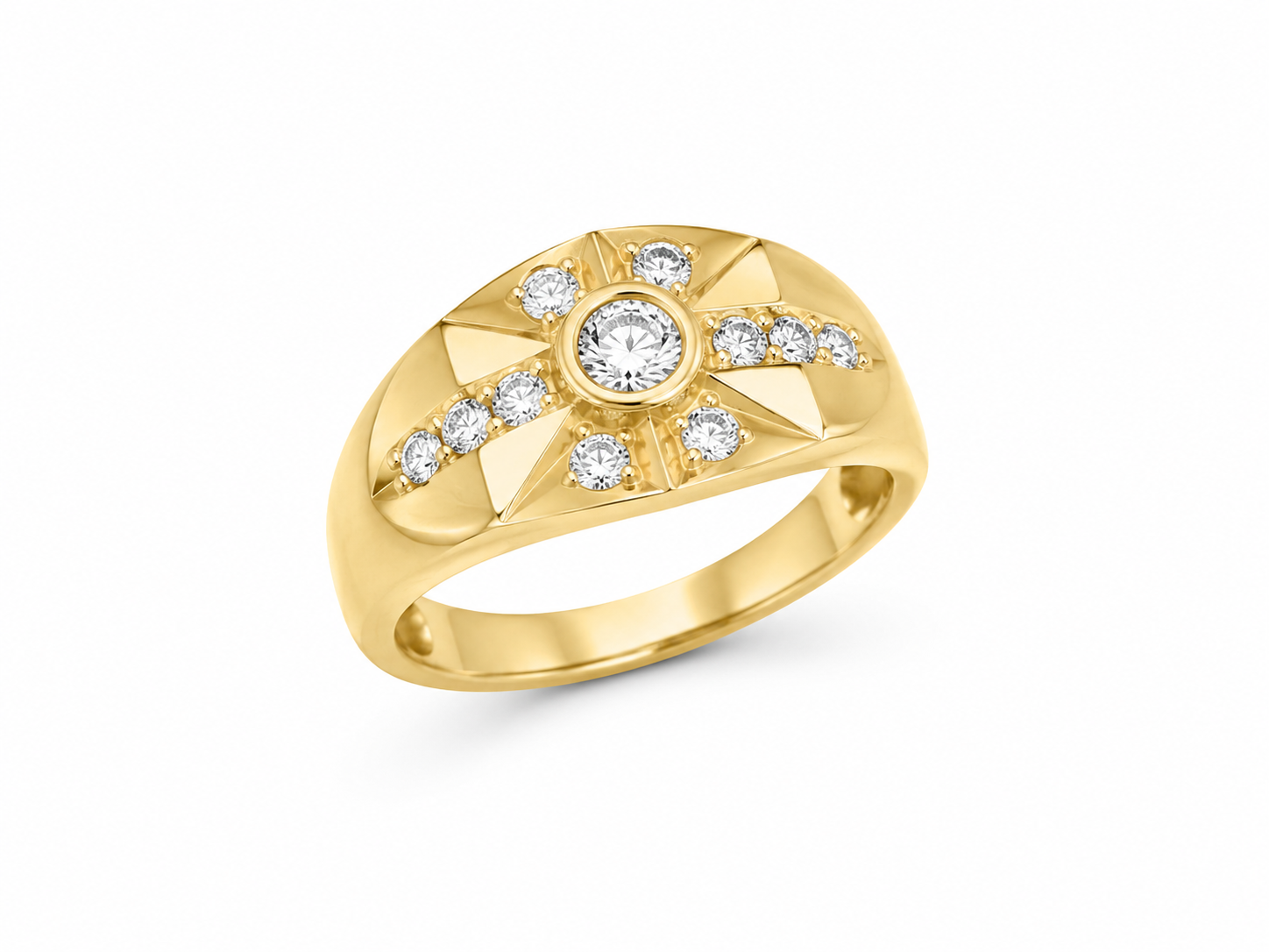 10KT Cubic Zirconium Yellow Gold Ring [A3B5]