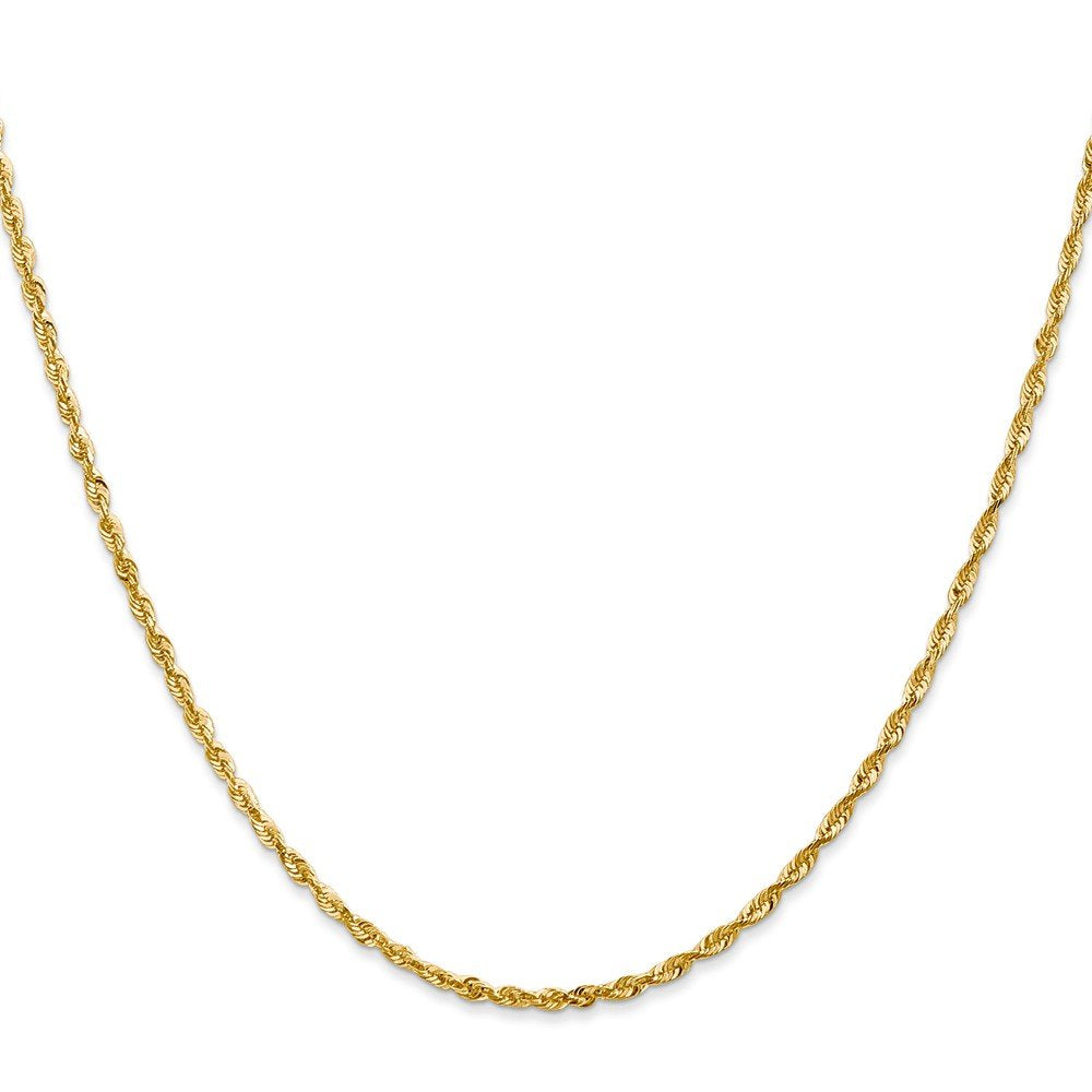 14K 24 Inch 2Mm Extra Light Diamond-Cut Rope With Lobster Clasp Chain