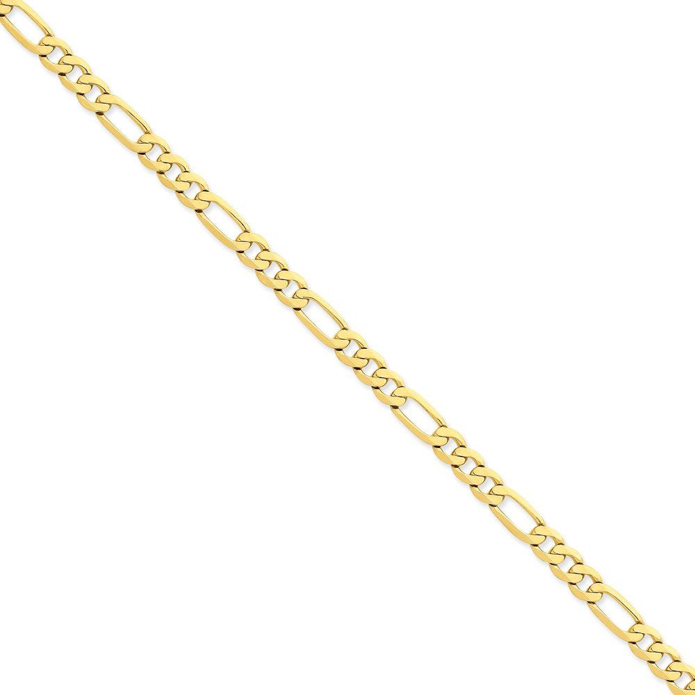 14K 8 Inch 6.25Mm Flat Figaro With Lobster Clasp Bracelet