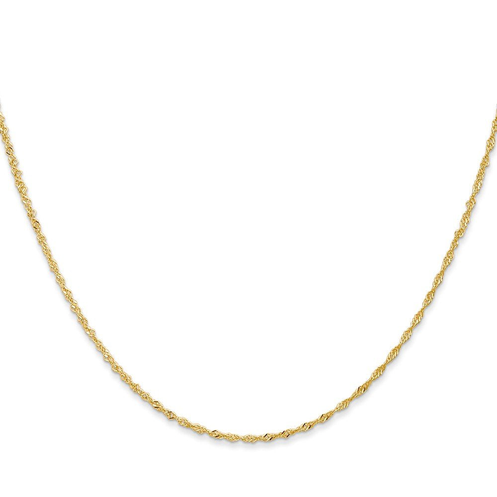 14K 30 Inch 1.10Mm Singapore With Spring Ring Clasp Chain