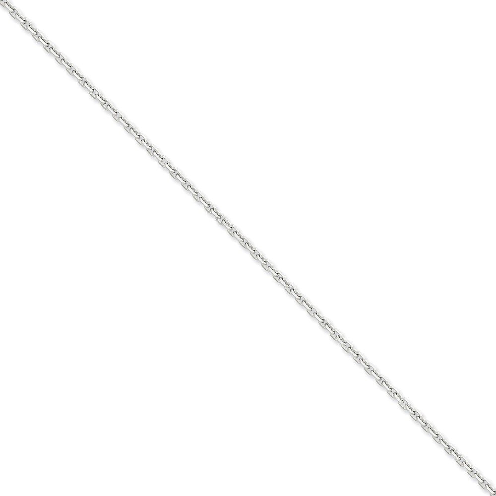 14K White Gold 18 Inch 2.5Mm Diamond-Cut Cable With Lobster Clasp Chain