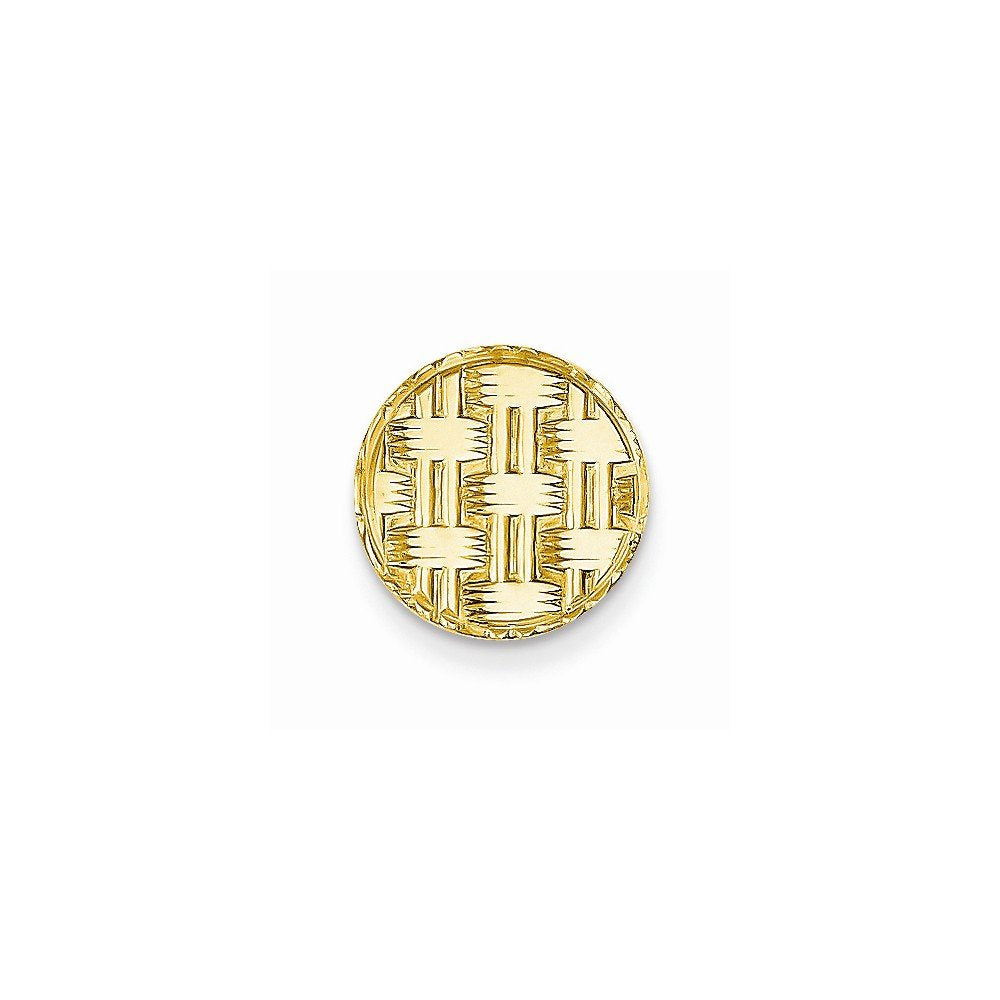 14K Men'S Circular Basketweave Textured Tie Tac