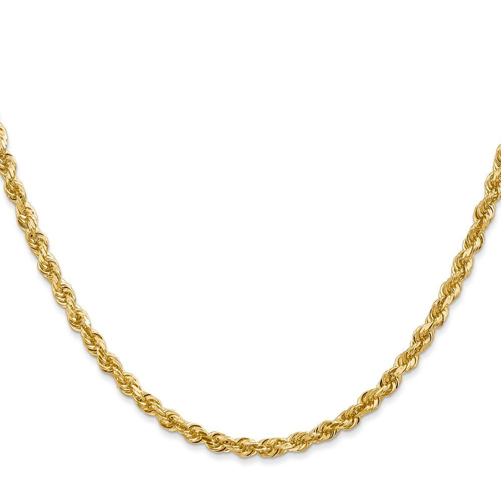 14K 30 Inch 3.35Mm Diamond-Cut Quadruple Rope Lobster Clasp Chain