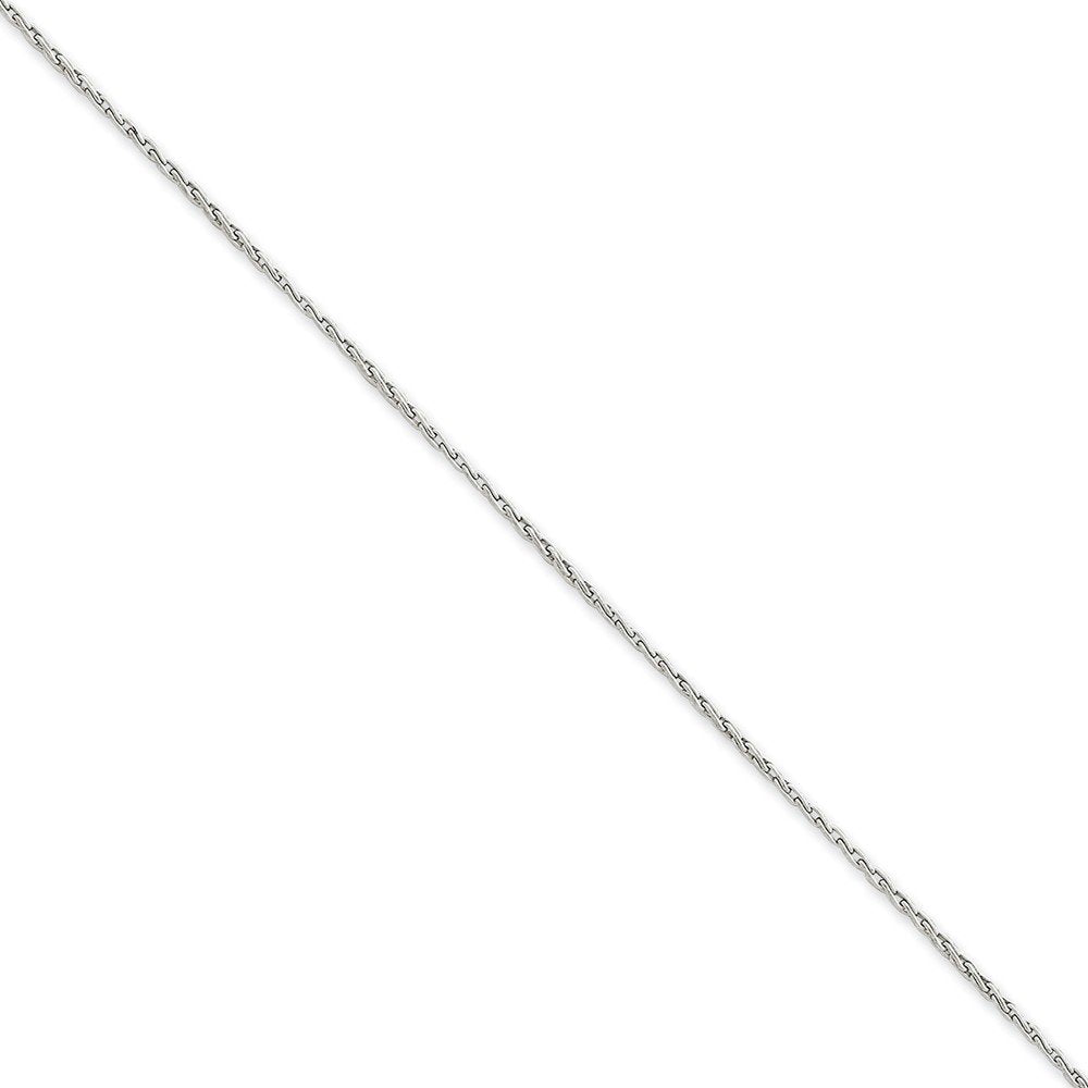 14K White Gold 20 Inch 1.25Mm Round Parisian Wheat With Lobster Clasp Chain