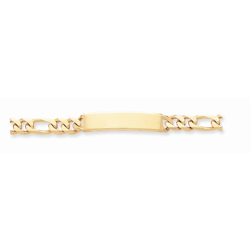 14K Figaro Id Bracelet
