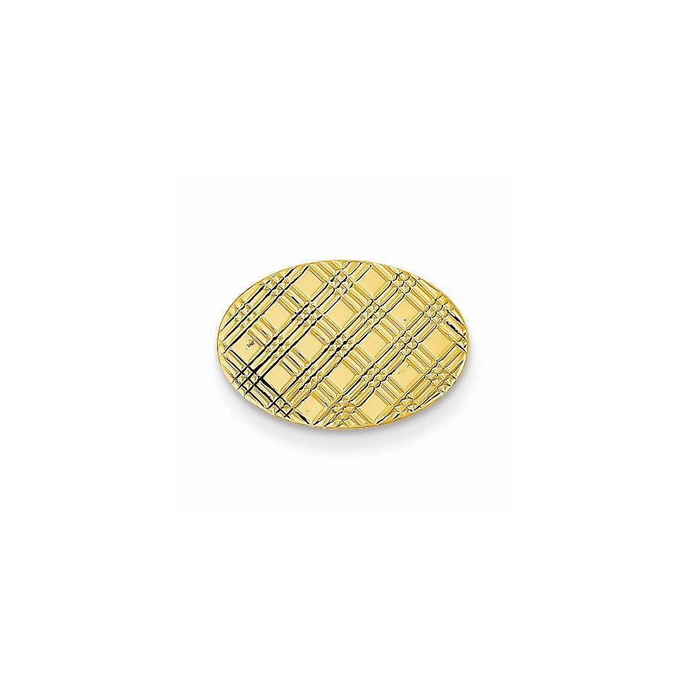 14K Men'S Checkered Pattern Oval Tie Tac