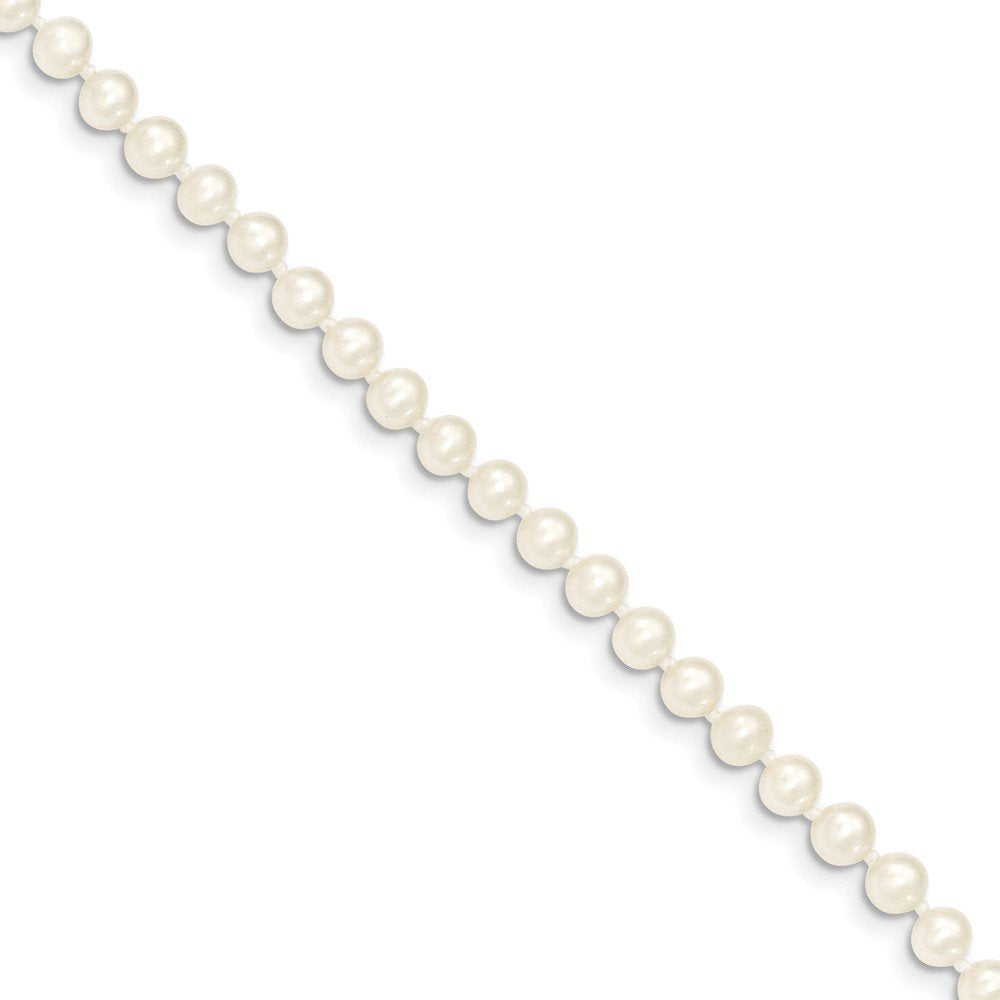 14K 4-5Mm White Near Round Freshwater Cultured Pearl Necklace