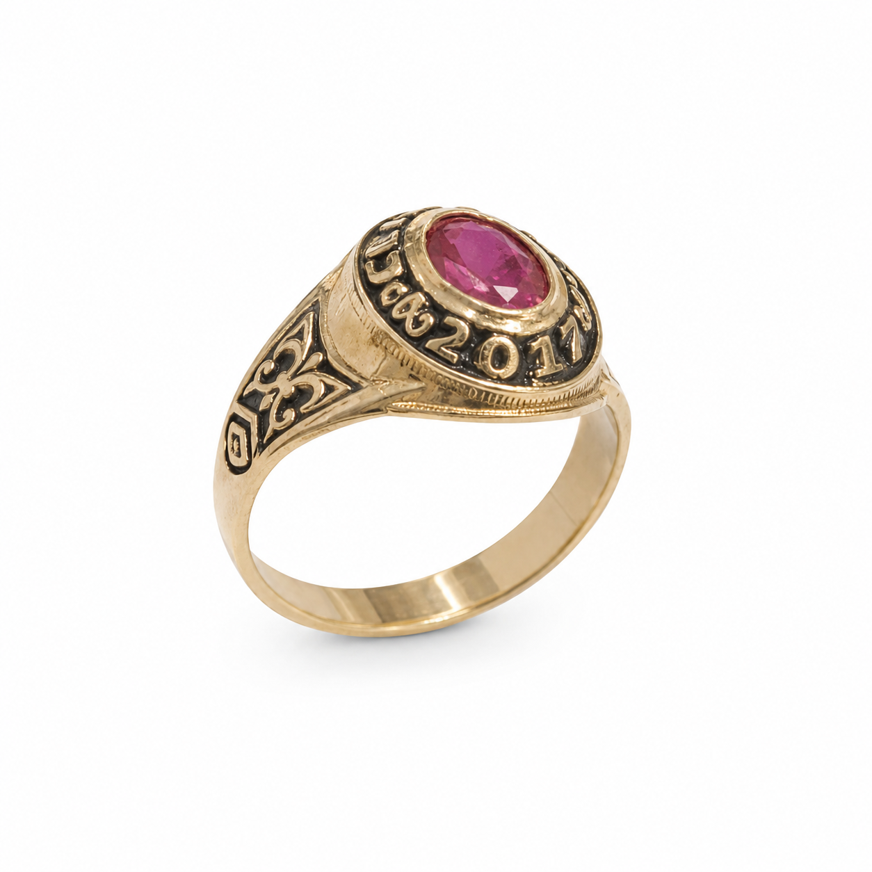 14KT Class Of 2017 Cubic Zirconium Yellow Gold Ring [A2B9]