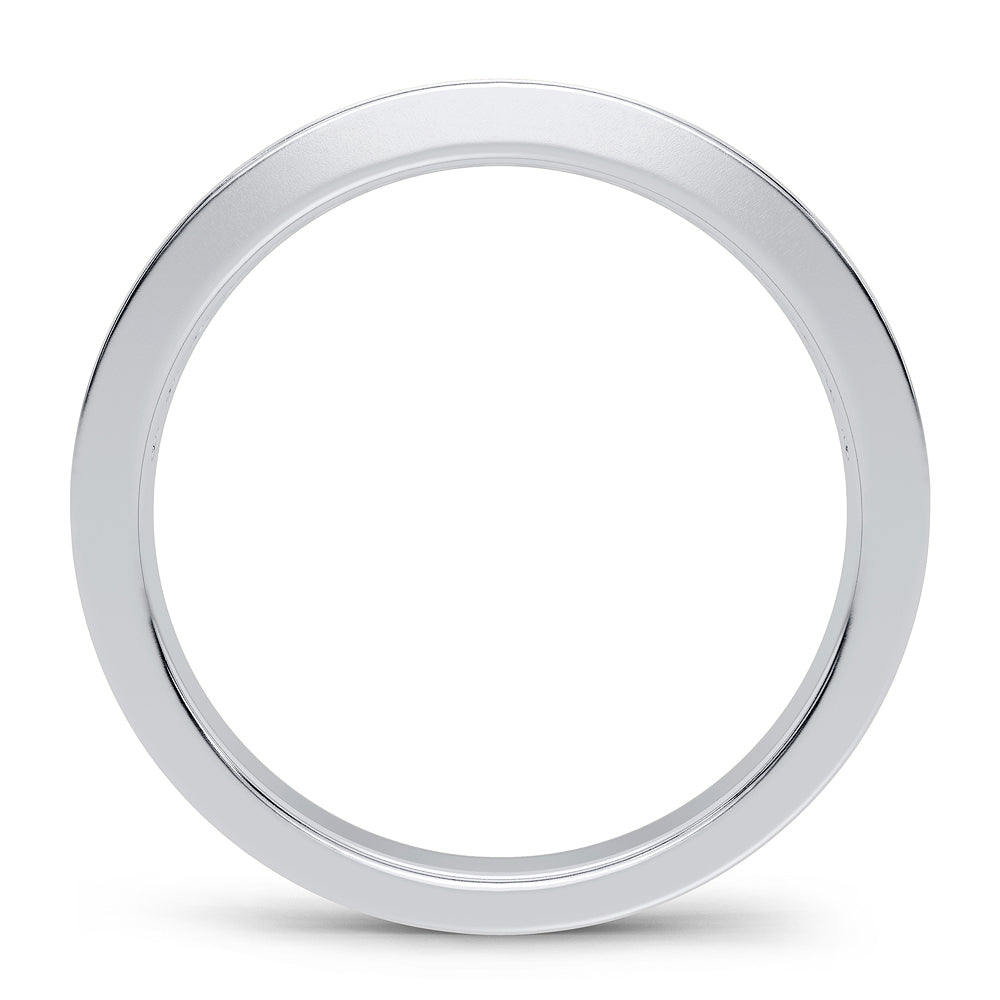 14K White Gold Gorgeous 0.12Ct Gemstones With Diamonds Band