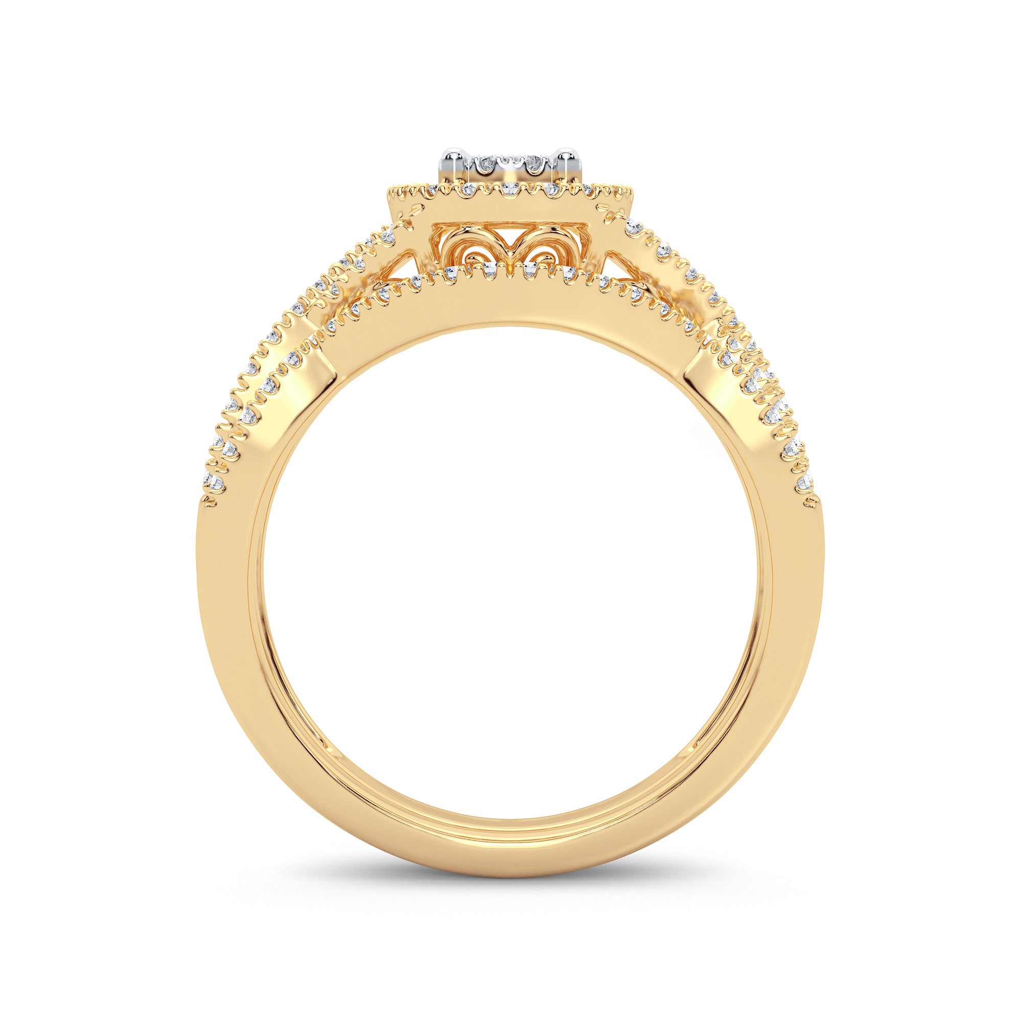 14K Yellow Gold Beautiful 0.50Ct Diamond Bridal Ring