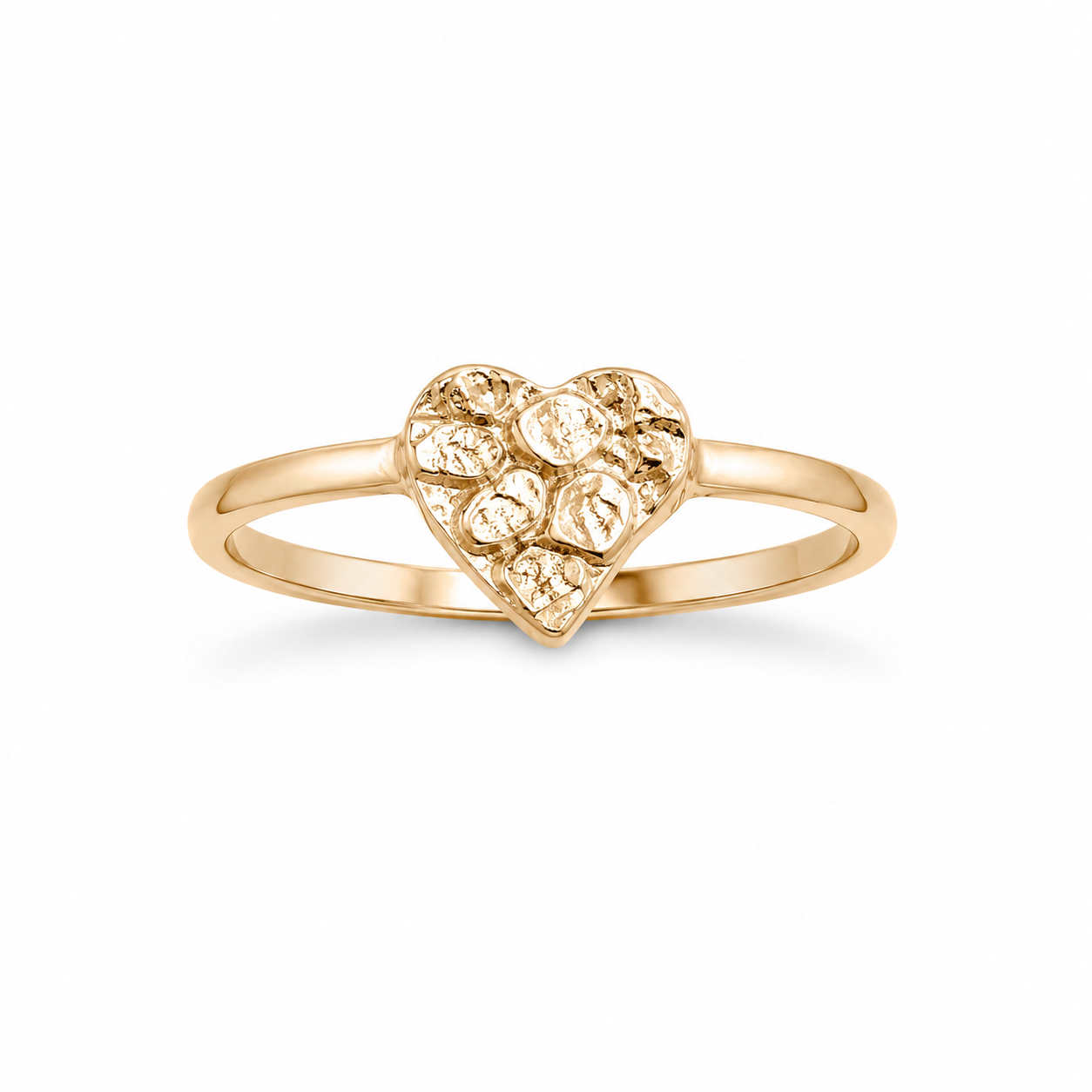 10KT Heart Yellow Gold Ring [A1B5]