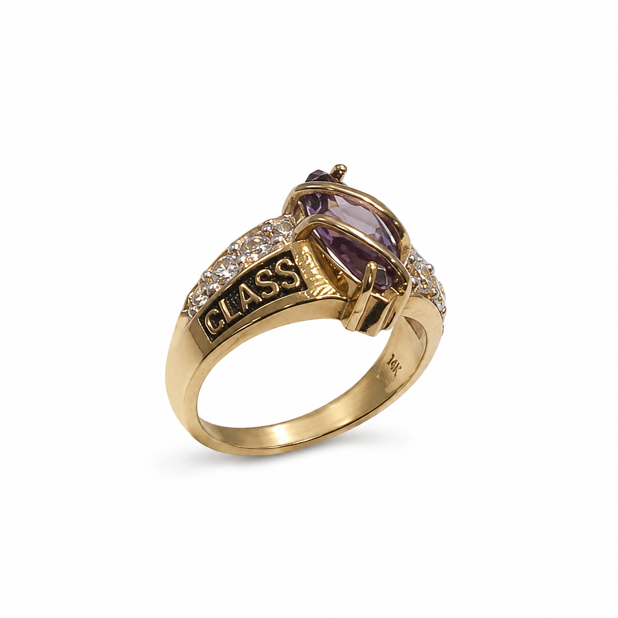 14KT Class of 2017 Cubic Zirconium Yellow Gold Ring [A4B5]
