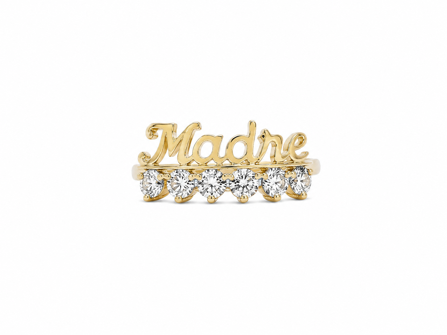 10KT Madre Cubic Zirconium Yellow Gold Ring [A2B3]