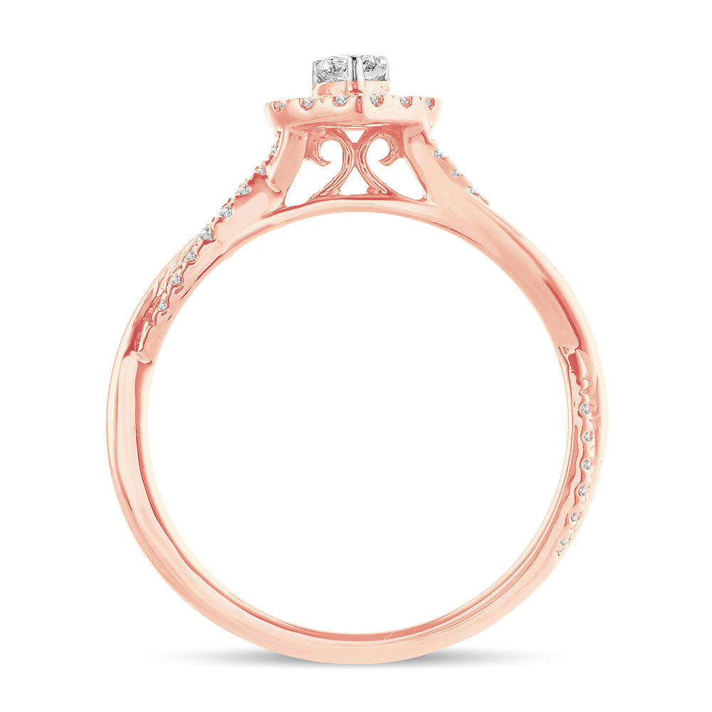 14K Rose Gold Elegant 0.50Ct Diamond Ring