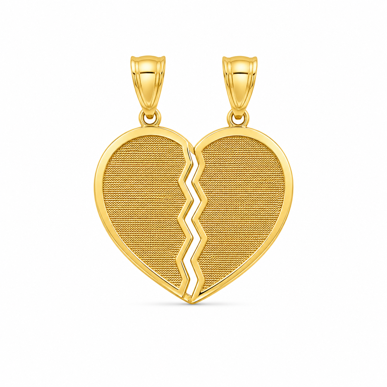 14KT Two Piece Heart Yellow Gold Pendant [A4B5]