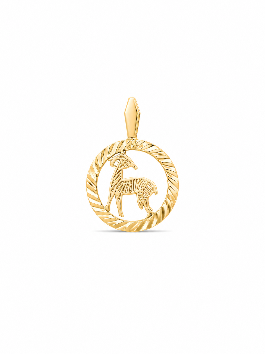 14KT Capricorn Yellow Gold Pendant [A0B5]