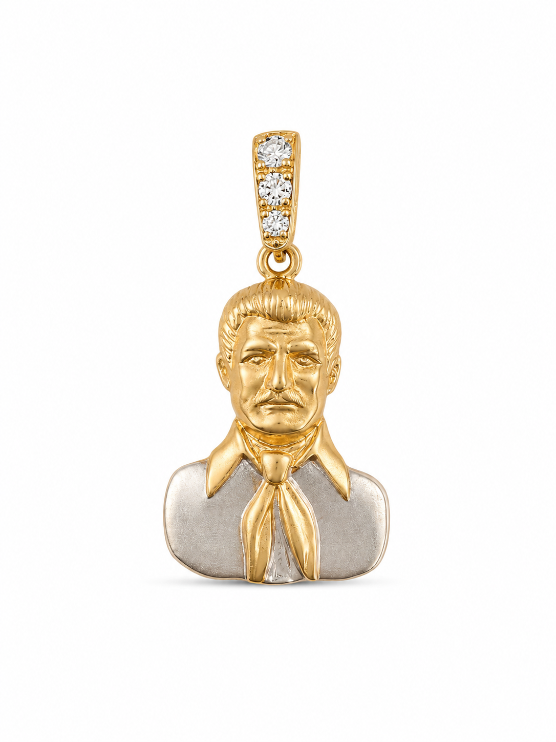 14KT Malverde Cubic Zirconium Two-Tone Gold Pendant [A3B2]