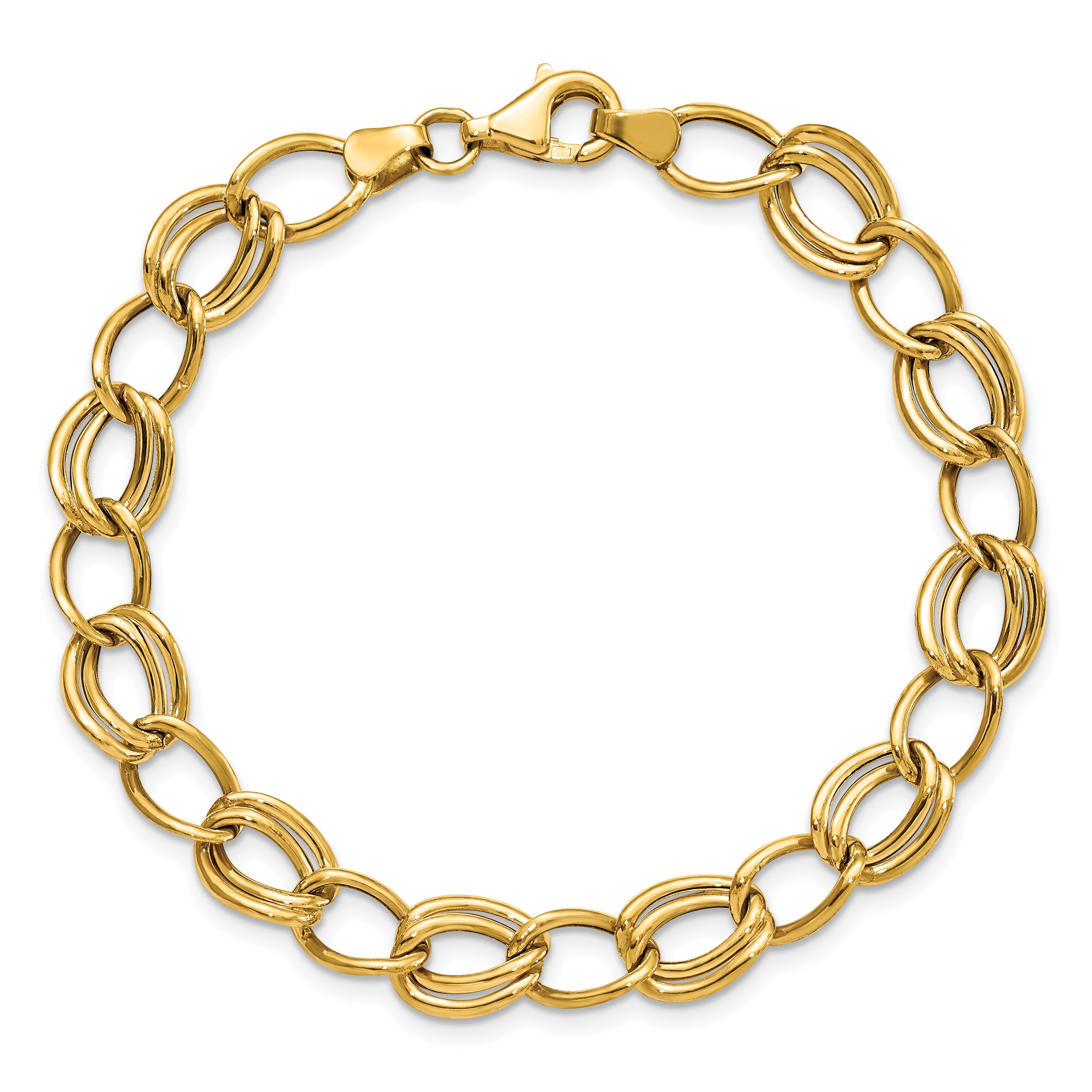 10K Yellow Gold Flat Curb Link Bracelet