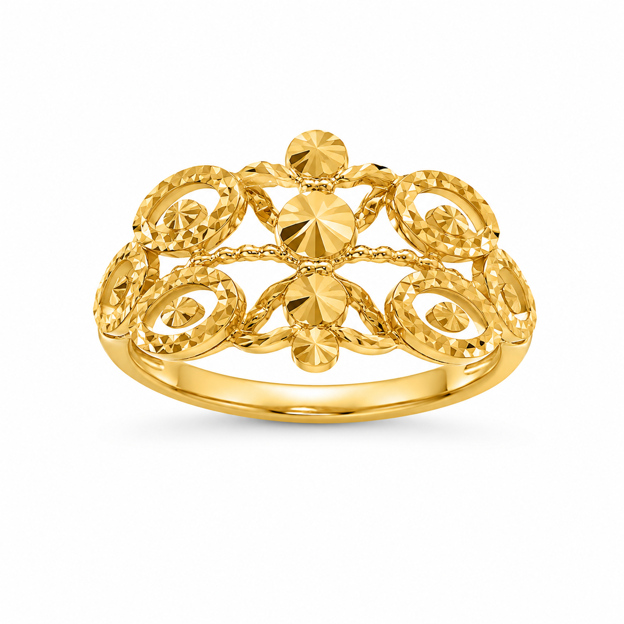 22KT Leaf Design Yellow Gold Ring [A2B3]