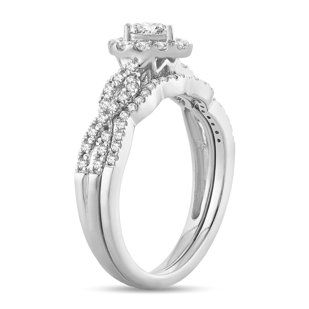14K White Gold Exquisite 0.64Ct Diamond Ring