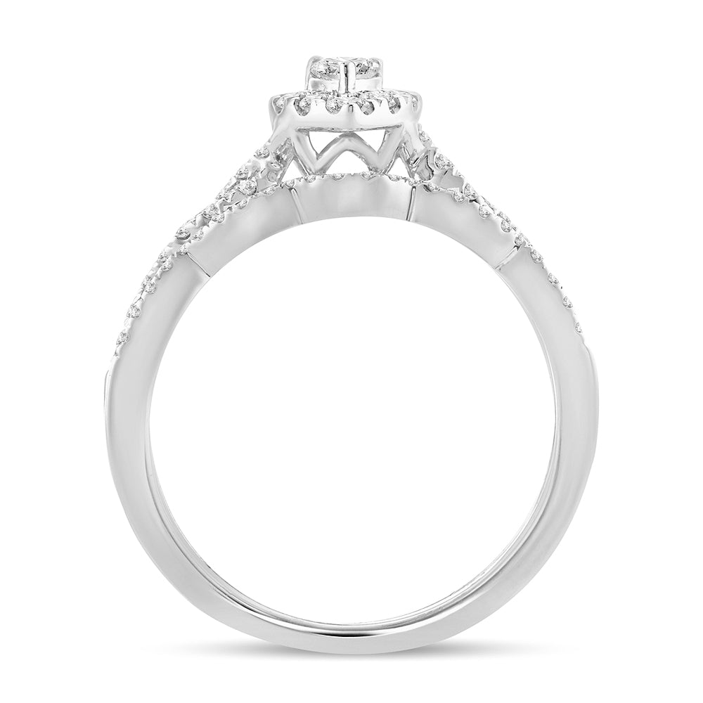 14K White Gold Exquisite 0.64Ct Diamond Ring