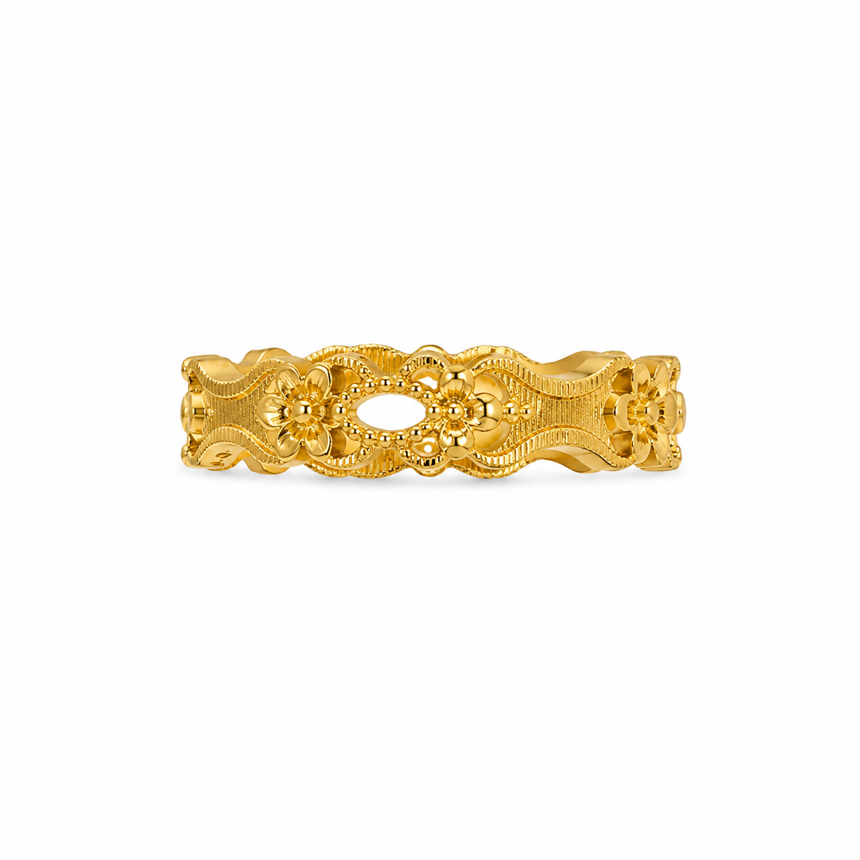 22KT Oval Cut Design Yellow Gold Ring [A3B6]