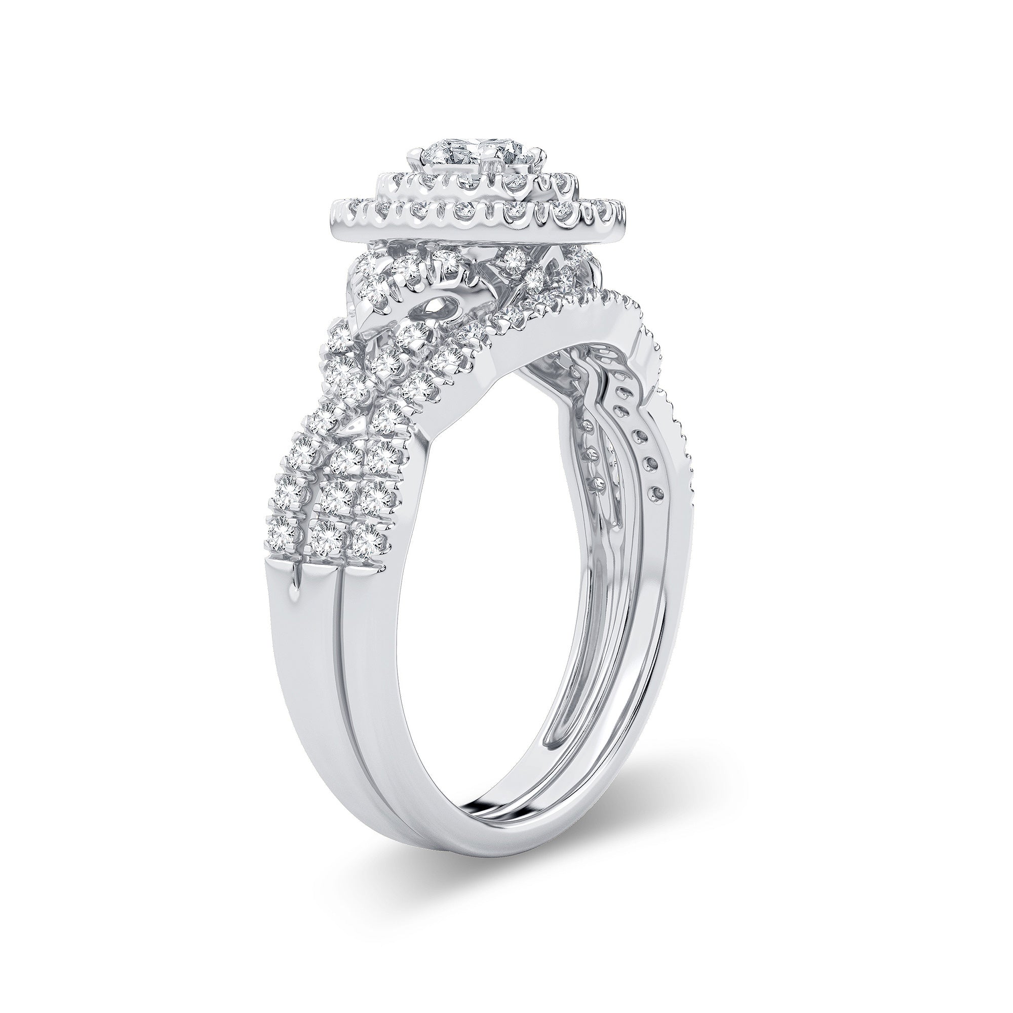 14K White Gold Gorgeous 1.00Ct Diamond Bridal Ring
