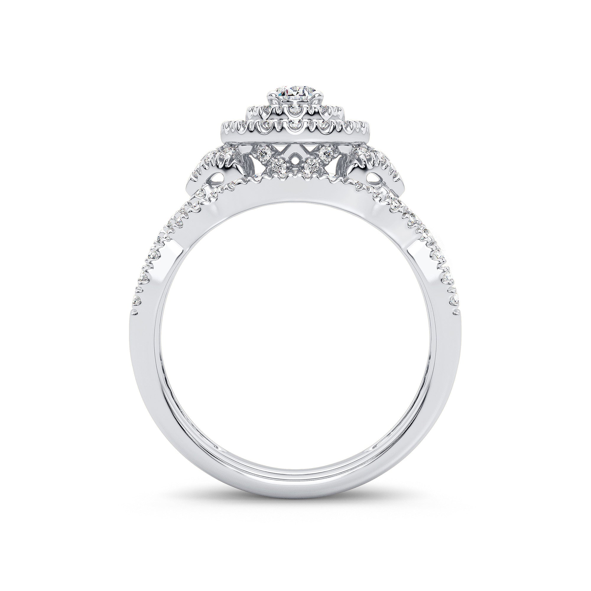 14K White Gold Gorgeous 1.00Ct Diamond Bridal Ring