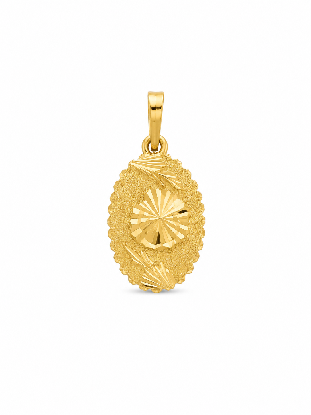 22KT Oval Arabic Script Yellow Gold Pendant [A0B7]