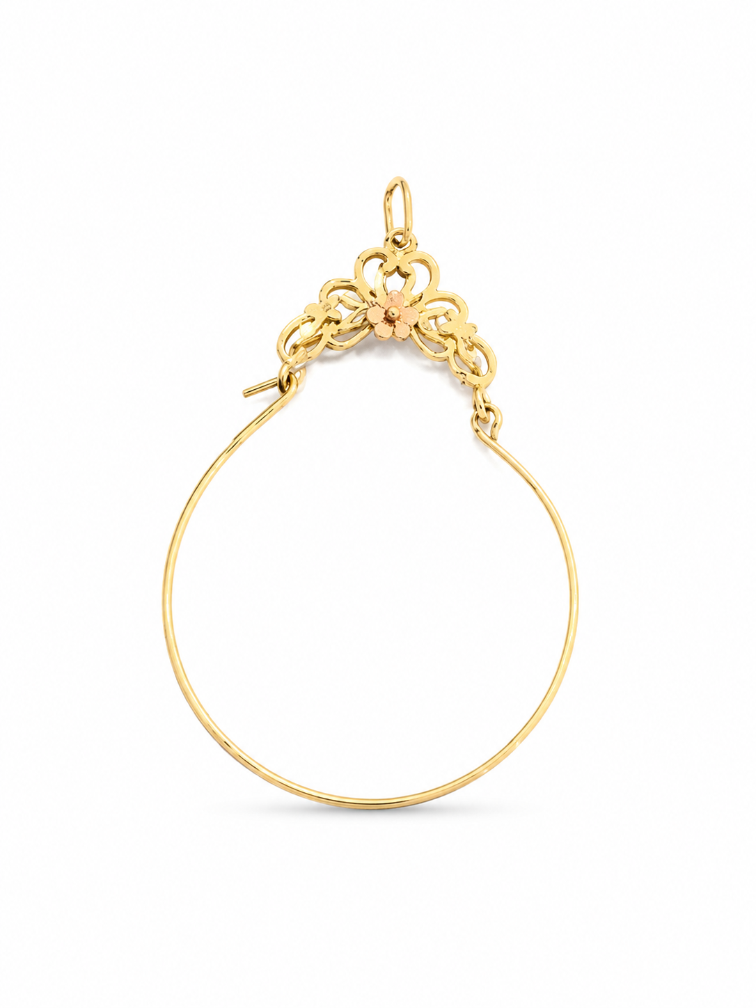14KT Flower Loop Yellow Gold Pendant [A1B1]