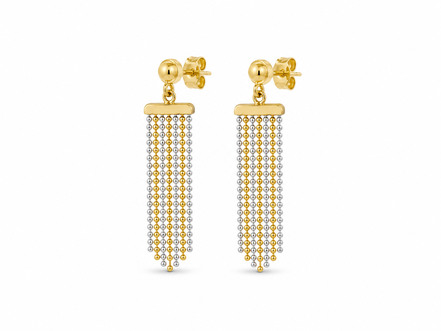 22KT Bead Tassel Yellow Gold Earrings [A4B5]
