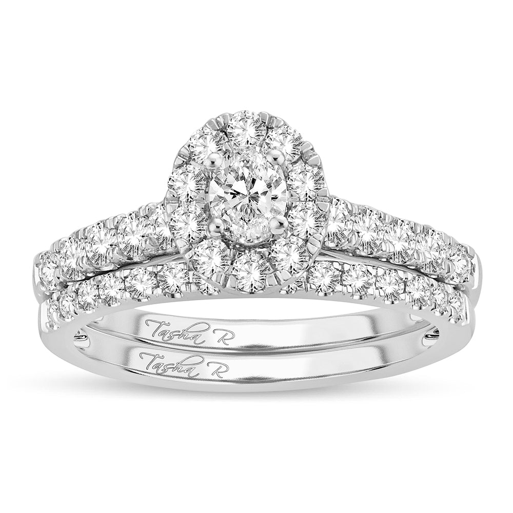 14K White Gold Magnifcnet 1.00Ct Fancy Cut Bridal Ring