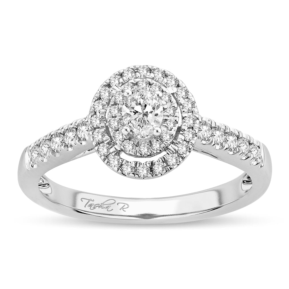 14K White Gold Exquisite 0.51Ct Diamond Ring