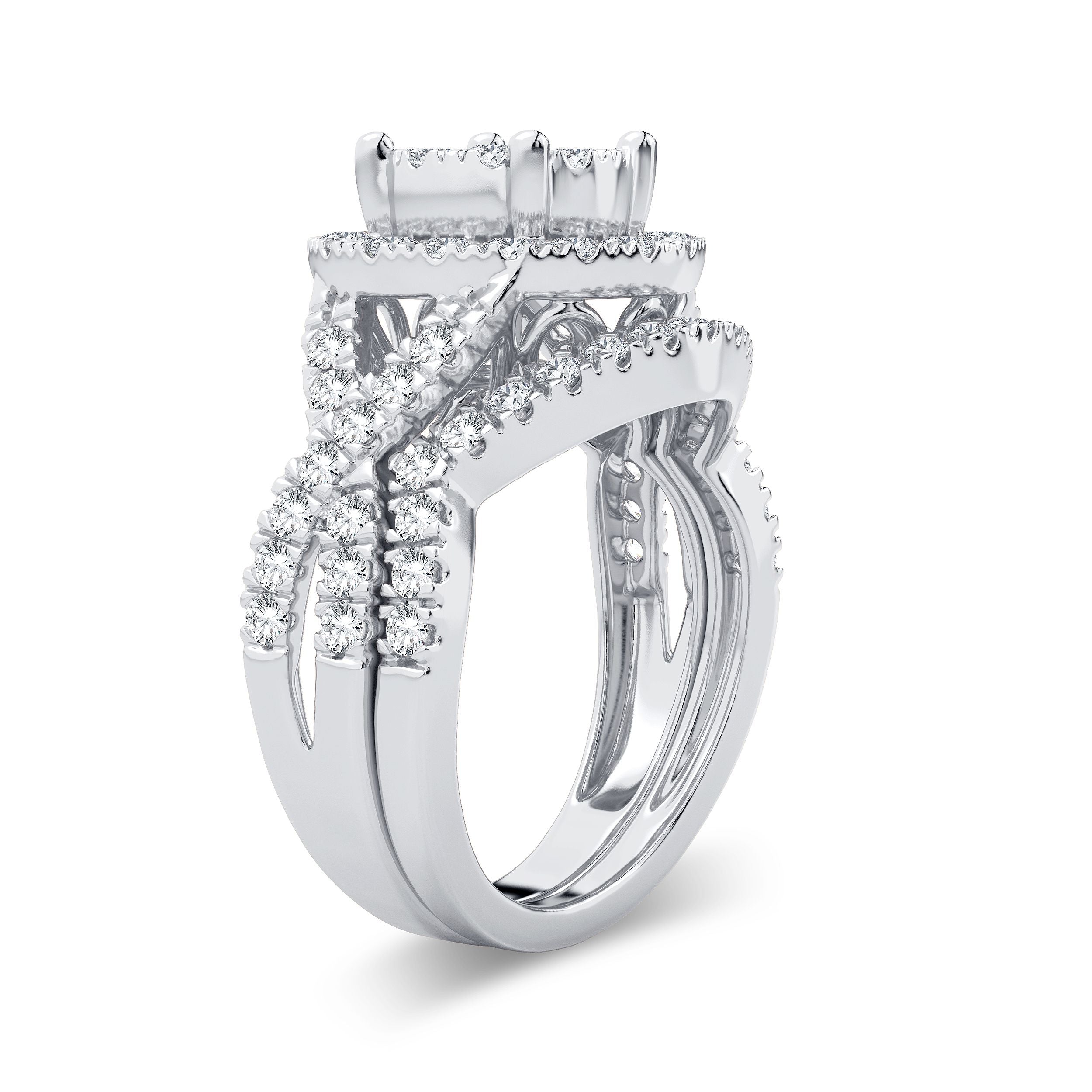14K White Gold Gorgeous 1.50Ct Diamond Bridal Ring