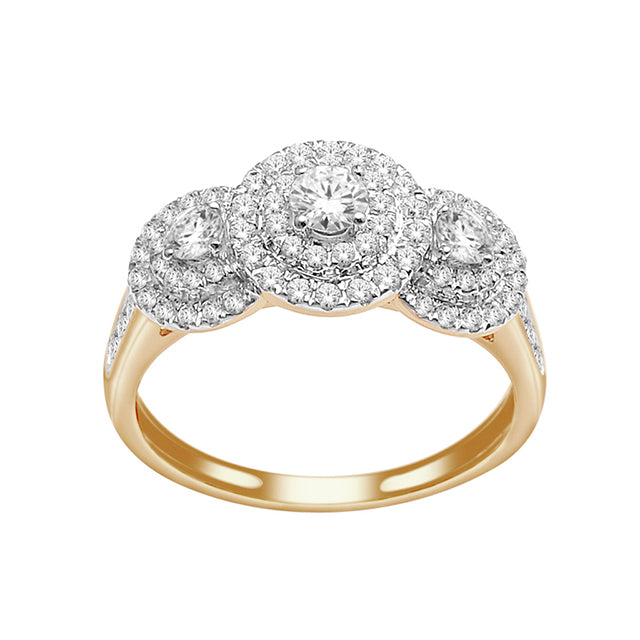 14K Yellow Yellow Gold Ladies Ring With 1.00 Ct Round Diamonds