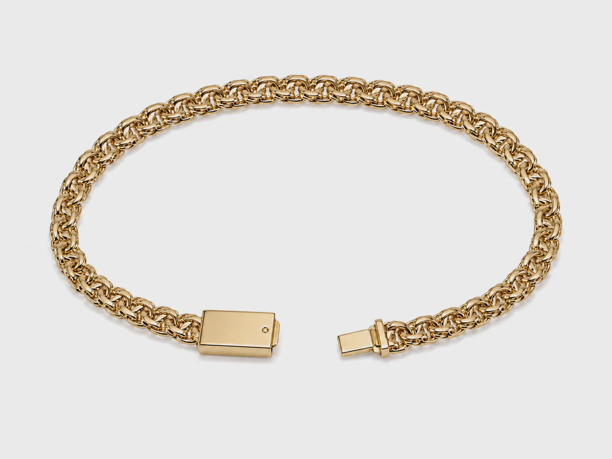 14KT Solid Yellow Gold 6mm Chino Link Bracelet