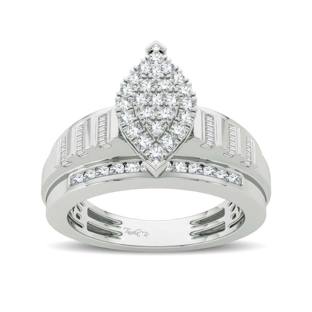 10K White Gold Dazzling 0.50Ct Diamond Ring