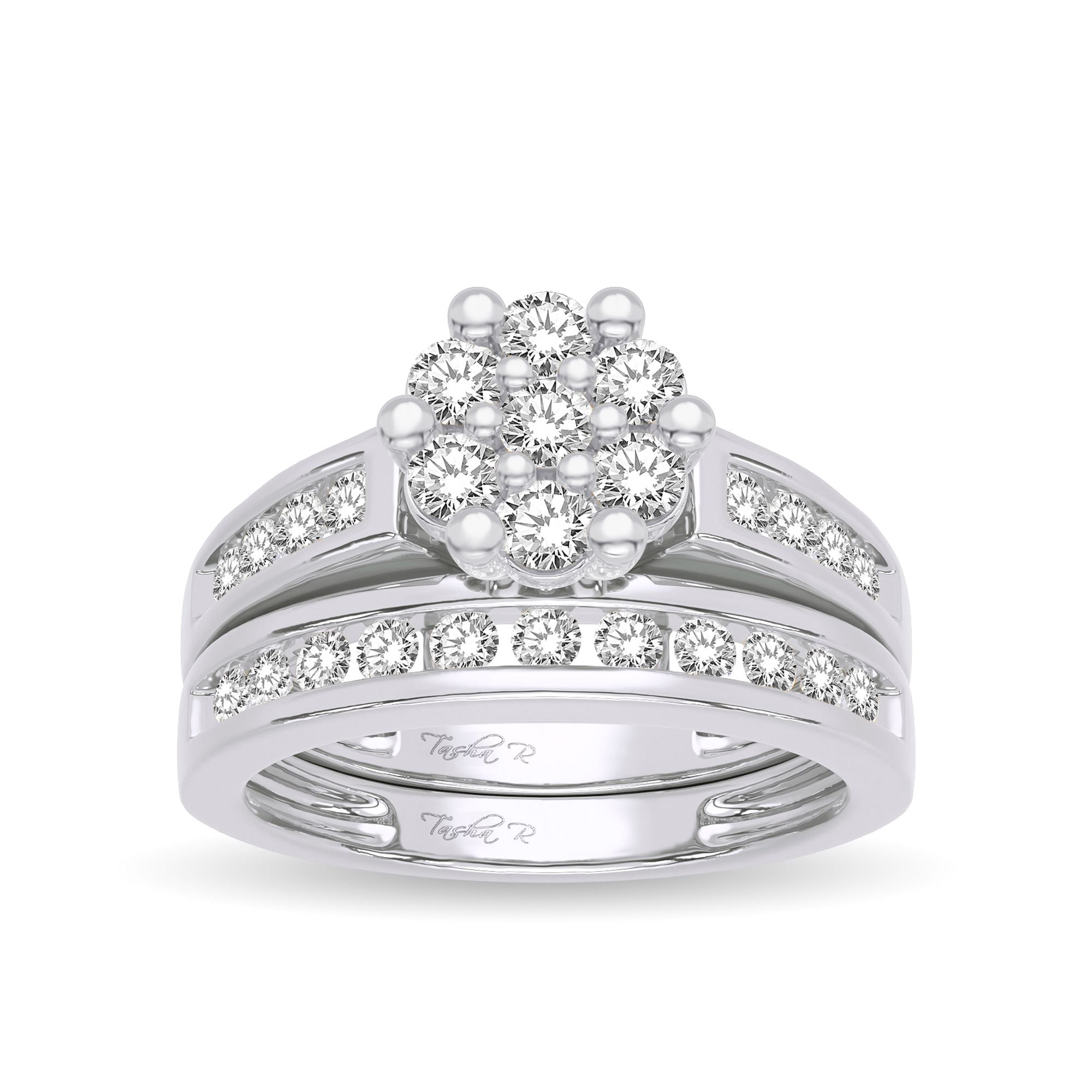 14K White Gold Elegant 1.00Ct Diamond Bridal Ring
